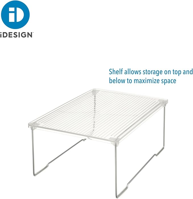 iDesign Stackable Bathroom Shelf Riser, Clear | For Bathroom, Shower, Laundry room