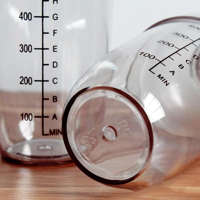 Plastic Cocktail Shaker,Drink Mixer Hand Shaker Cup with Scales,Transparent (1, 17 oz / 500cc)