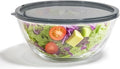 5 Quart Deep Big Glass Bowl with Lid,10 Inch Large Glass Mixing Bowl for Sourdough Bread Kitchen Salad Bread Storage, For Prepping, Marinating & Brining Kimch