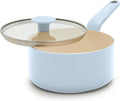 GreenPan Rio Advanced 2QT Saucepan with Lid, Ceramic Nonstick PFAS-Free Pans, Induction Ready, Dishwasher and Oven Safe, Blue