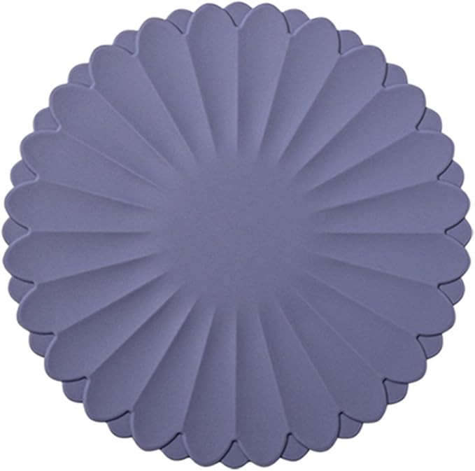 Heat-Resistant Silicone Trivet Mats, Non-Slip Hot Plate Holder for Kitchen Countertops & Dining Table, Reusable Pot Holder Pad with Secure Grip, Dishwasher Safe (Grey, Diameter: 30cm/11.81")