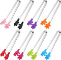 SHINDEL Mini Tongs, 8 PCS Silicone Hand Shape Food Tongs, 5 Inch | Colourful Small Tongs for Toolfor Candy, Snacks, Chips, Cookies, Appetizers, Fruit, Ice Cubes, Party, Buffet & Dessert Table