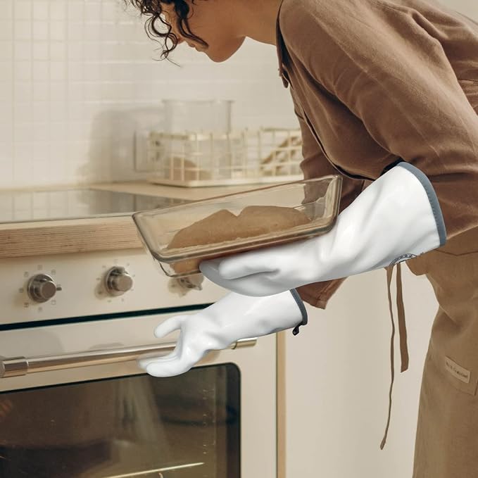 Silicone Oven Gloves, Heat Resistant Kitchen Oven Mitts, 1 Pair(9) | Food Grade, Waterproof, Easy Clean, Great for Sourdough Baking, Kitchen Cooking, Grilling, Smoking, Frying, BBQ