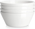 MALACASA 60 OZ Large Salad Soup Bowls Set of 4, White Ceramic Bowls | Deep Bowls for Kitchen, Family Salad, Ramen, Pasta, Pho, Fruit, Microwave & Dishwasher Safe Gift Set, Series REGULAR