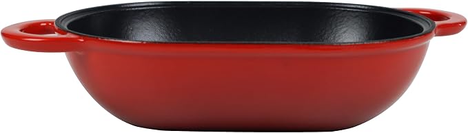 Crucible Cookware Enameled Cast Iron Bread Pan Dutch oven with Lid and Loop Handles - Red – Oven Safe Form for Baking and Cooking, Artisan Bread Kit - Loaf Pan