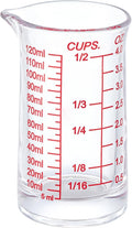 Ackers 4oz Glass Measuring Cup – Shot Glass with Ounce,Ml,Cups Markings for Kitchen & Bar(Red Line)