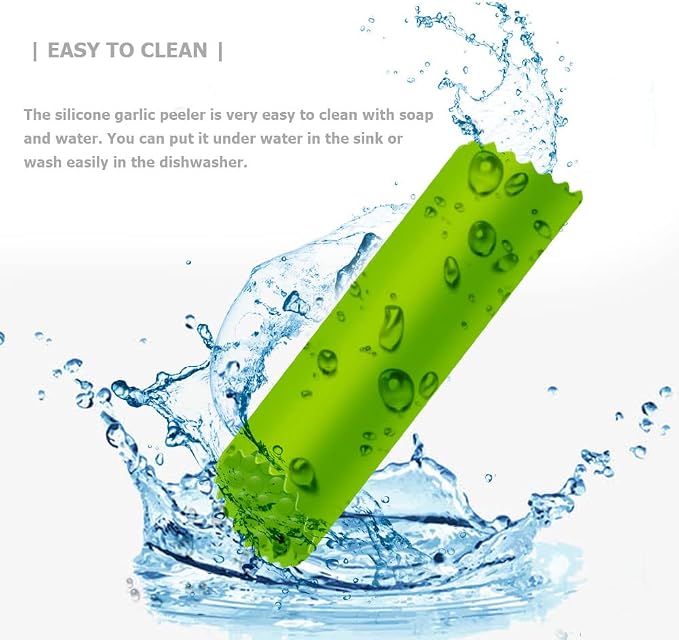 Garlic Peeler Silicone Garlic Skin Remover Roller Garlic Tube Rollers Skin Remover, Garlic Roller Peeling Tube Tool for Useful Kitchen Tools (Green)