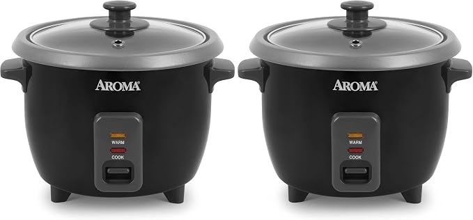 Aroma Housewares 1.5Qt. Rice & Grain Cooker (ARC-363NGB),Black,6-Cup Cooked / 3-Cup Uncooked,(Pack of 2)