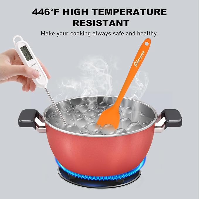 NileHome Silicone Spatula Set, 6 Pieces Food Grade Kitchen Utensils Heat Resistant Up to 600°F Dishwasher Safe BPA-Free Rubber Spatula for Scraping, Baking, Cooking, Mixing-Multicolor