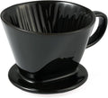 Pour Over Coffee Dripper, Ceramic Pour Over Coffee Maker, Black | 3 Holes Flat Bottom, Easy Manual Brew Maker, Porcelain Slow Filter Cone for Travel, Camping, Office, Home