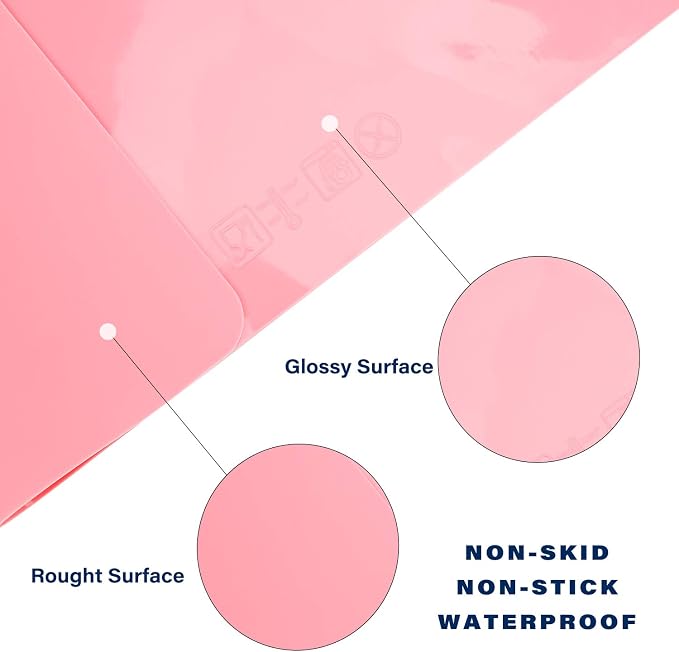 Gartful 23.6 x15.7 inch Resin Silicone Mats, X-Large Silicone Sheets for Jewelry Casting Molds, Nail Art, Acrylic Pouring, Nonstick Table Protector, Multipurpose Mat, Pink, Set of 2