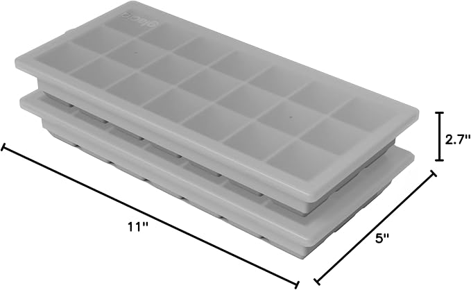 Ice Cube Tray with Lids, Small Silicone Molds for Cocktails & Drinks | BPA Free Silicone, Flexible Easy Release, Set of 2, Lids Included, for Beverages Coffee & Craft Cocktails