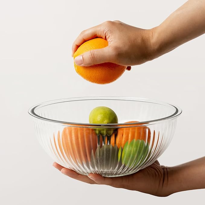 Glass Mixing Bowls with Lids Sets, 4 PCS serving bowls for party or kitchen | For Baking, Meal Prepping and Salad, Bpa Free and Dishwasher and microwave Safe Serving Bowls, 0.2 / 0.5 / 1.1 / 2.1 QT