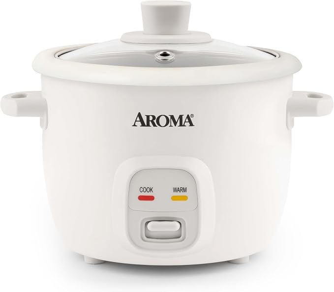 Aroma Housewares 4-Cups (Cooked) / 1Qt. Rice & Grain Cooker (ARC-302NG), White