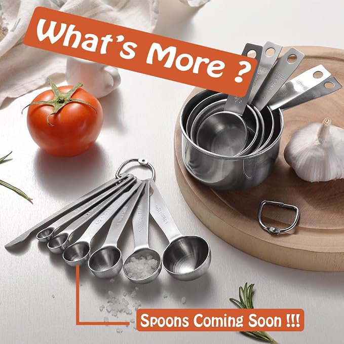 Stainless Steel Measuring Cups Set, 5 Pieces Kitchen Measuring Sets Gadgets tool,For Cooking & Baking,Measure Dry & Wet Ingredients And Liquid (Cups)