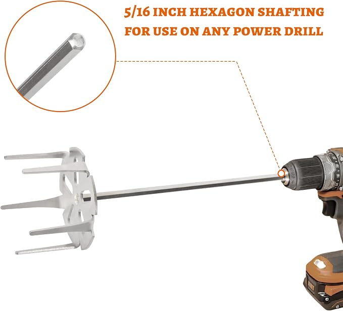 Pork Puller,Stainless Steel Meat Shredder Used with Standard Hand Drill for Beef,Chicken,Potato Masher and Tamale Meat (4 Inch)