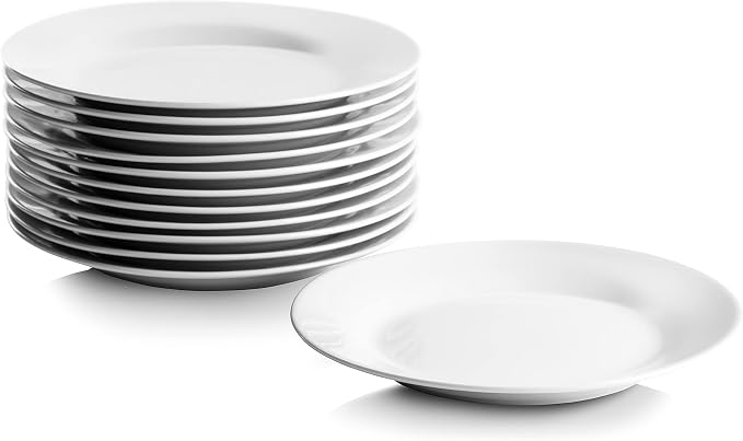 10 Strawberry Street 7.5" Catering Round Salad/Dessert Plate, Set of 12,White