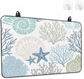 Stove Top Covers for Electric Stove 24x21 Inches, Coastal Coral HeatResistant Glass Cooktop Protector, Blue Nautical Starfish Ocean Shell Beach Ceramic Stovetop Countertop Covers Mat, Oven Cover