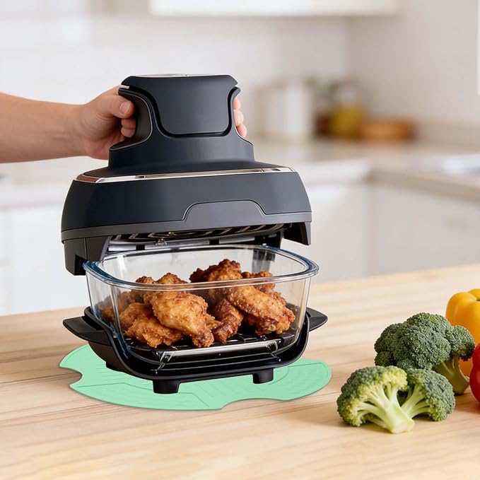 Air Fryer Trivets Silicone for Ninja Crispi,Protection for Countertop-Green | food-grade silicone materials, slip-resistant, heatproof, easy to clean,dishwasher safe, Ninja Crispi Airfryer Accessories