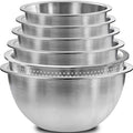 DUTZUN Stainless Steel Mixing Bowls with Colander | 5 Mixing Bowl with 1 Strainer for Kitchen, Salad, Prep, Serving, Food Storage & Cooking