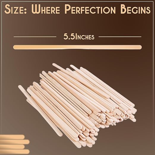 Perfect Stix Premium Wooden Coffee Stirrer Sticks, Thick Birch Wood 200 Count, 5.5" Inches. Eco-Friendly Wooden Stirrers (5.5Inches / 200PC)