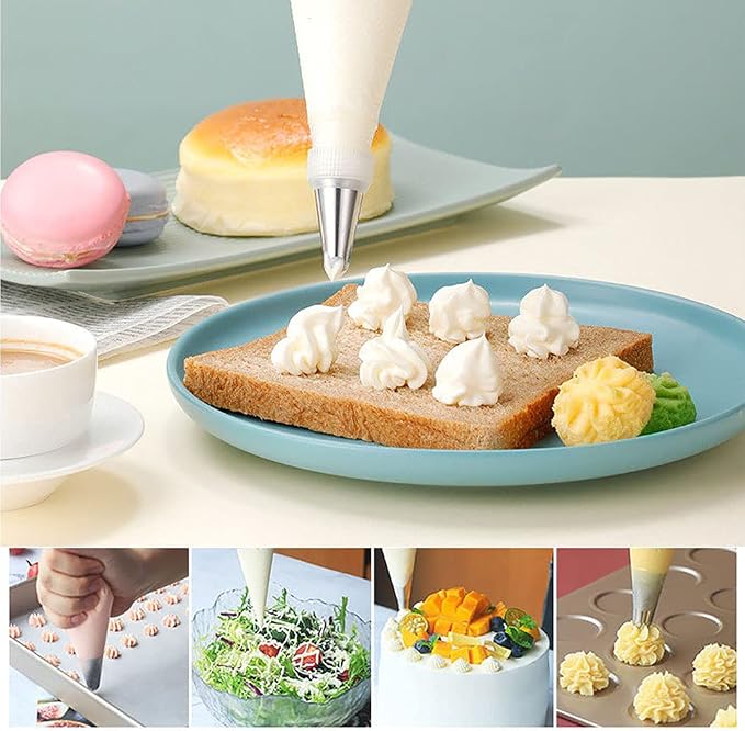 100 Pieces Piping Bags Disposable -14 inch Tipless Piping Bags | Pastry Bags | Icing Bags | Frosting Bags for Cake Cookies Baking Decorating (100, 14inch)