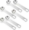 6 PCS 1/2 Teaspoon Measuring Spoon, 2.5ml Measurement for Cooking | 1/2 Teaspoon Scoop, Stainless Steel, Short Handle, For Cooking, For Baking, Silver, 4.53×0.98 Inches