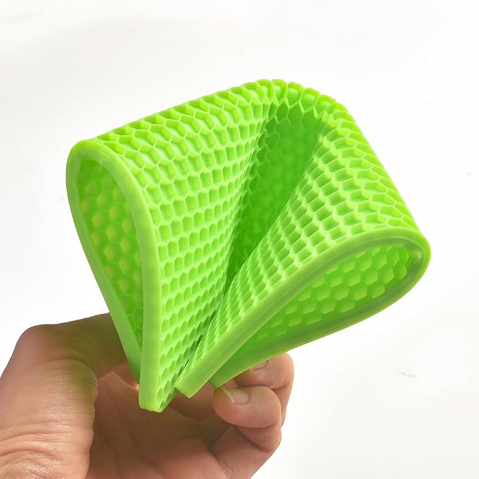 homEdge Silicone Square Trivets Mat, 6 Packs Multipurpose Non Slip Heat Resistant Pot Holder-Green