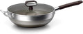 Titanium Wok Pan, 14 Inch Wok with Lid, Non Stick Stainless Steel Woks & Stir-fry pans, PFOA/PFAS/PTFE Free, Dishwasher Safe, Home Use For All Stoves,14Inch