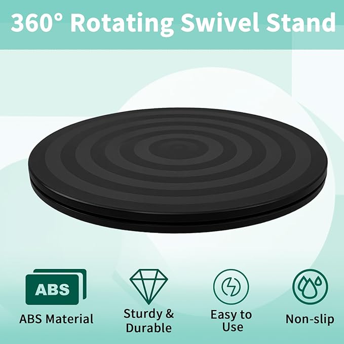 8 Inch Heavy Duty Rotating Swivel Stand, 360° Rotation with Steel Ball Bearings for Plants, Monitors, Crafts, Model Bases & TVs