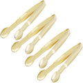 HINMAY Gold Plated Mini Serving Tongs 4-Inch Sugar Cube Tongs, Set of 4 | Stainless Steel Small Ice Tongs for Serving, Tea Party, Coffee Bar, Desserts
