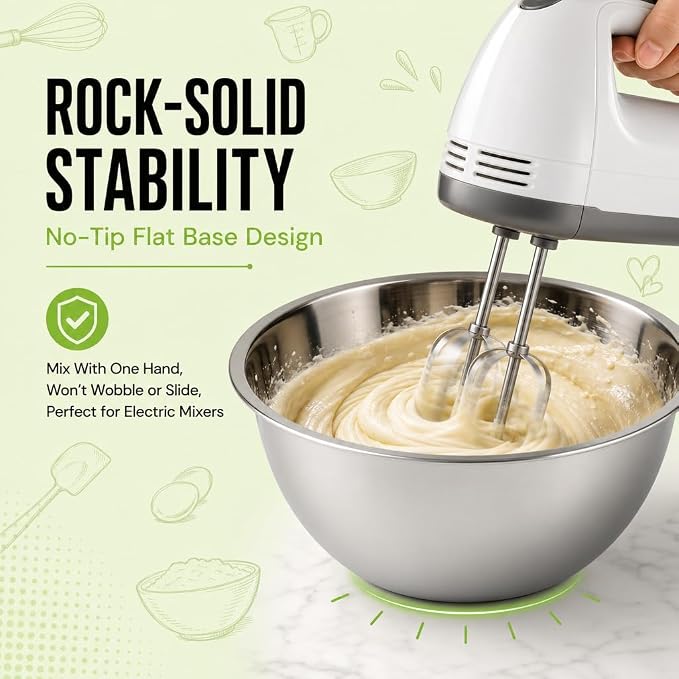 Large Stainless Steel Mixing Bowl 8 Quart - Extra Large Metal Mixing Bowl for Baking, Bread Dough, Salad - Deep Stainless Bowl - Commercial Kitchen Basin - Meal Prep - Stainless Steel- 2 Pack