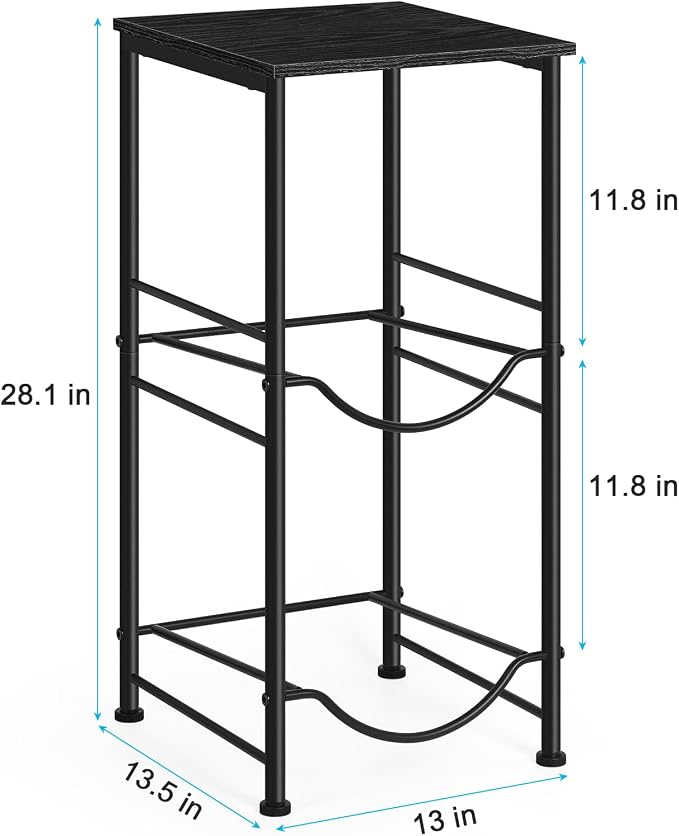 Water Bottle Holder Organizer 5 Gallon Water Jug Holder with Top Shelves 2 Tier Water Cooler Jug Storage Rack Heavy Duty Water Dispenser Stand for 5 Gallon Bottle Kitchen Office Living Room Black