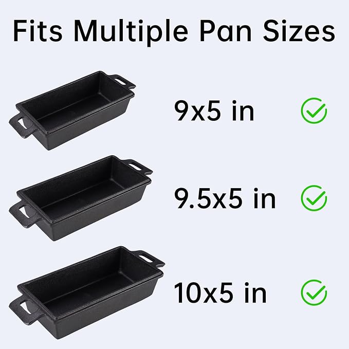 NiHome Silicone Bread Sling, Nonstick Reusable Loaf Pan Liner, Brown | Eco-Friendly Fits 9x5, 9.5x5, 10x5 Inch Bakeware, Dishwasher Safe, Clever Folded Corners Prevent Batter Leakage