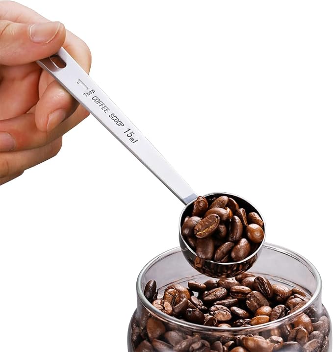 Stainless Steel 1 Tablespoon Measuring Coffee Scoop Spoon, Set of 5