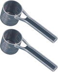 Long handle Clear Plastic Measuring Scoops 2 Pack - 15ml 10ml 5ml 3-in-1 Multi-Measurement Scoopers for Protein Powder, Creatine, Supplements and Liquids - Food Grade BPA Free PP Material