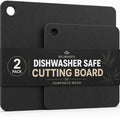 Belwares Dishwasher Safe Composite Cutting Board Set, Black Slate, 2 Pack | Heat Resistant, BPA Free, Thin Lightweight Design, Easy-Grip Handle Holes, Two Sizes for Chopping, Serving and Meal Prep