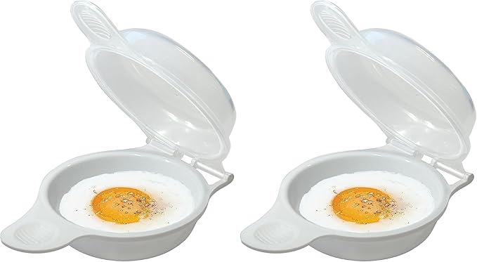Trenton Gifts Microwave Egg Cooker/Poacher - Easy Scrambled Omelet Maker & Breakfast Cookware - Quick and Convenient Egg Cooking Solution - ONE COOKER (Pack of 2)