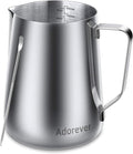 Milk Frothing Pitcher, 50oz Steaming Pitcher Stainless Steel Espresso Machine Accessories for Coffee Bar, Cappuccino Barista Tools Milk Jug Steamer Frother Cup with Decorating Latte Art Pen