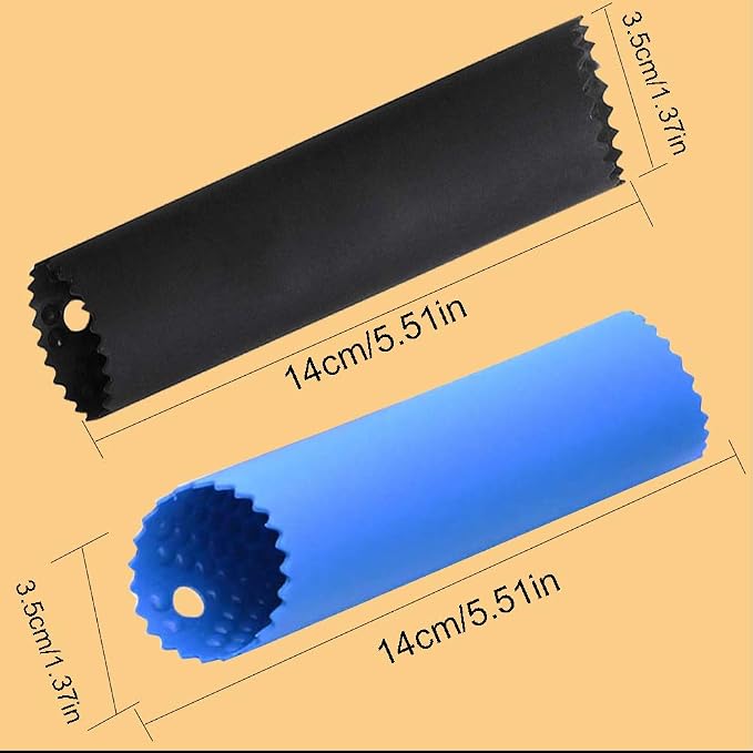 2 Set Silicone Garlic Peeler Easy Roller Tube Useful Garlic Odorfree Kitchen Tool (Black,Blue)