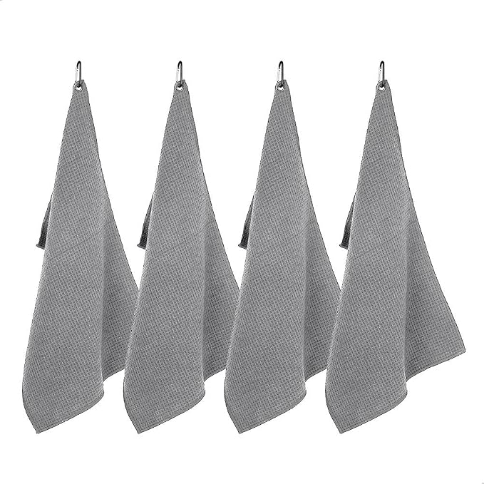 watchget Microfiber Cleaning Cloth,Barista Micro Cloth 4 Pack Grey | Barista Towels Espresso Towel Espresso Machine Cloths,Steam Wand Cloth,Kitchen Cleaning Cloth Waffle Weave(12"x12")