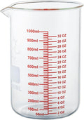 High Borosilicate Glass Measuring Cup-V-Shaped Spout,1000ml(32OZ) Glass Measuring Beaker for Kitchen or Restaurant, Easy to Read