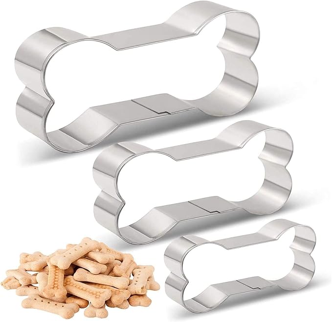 Dog Treats Cookie Cutters,Dog Bone Shape Cookie Cutters set Stainless Steel Biscuit Mold for Dog Cat Homemade Treats