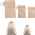 400 Pack Disposable Drawstring Tea Filter Bags, Multi-size Natural Color | Empty Bag Paper Tea Infuser Safe & Natural Unbleached Drawstring for Loose Leaf Tea