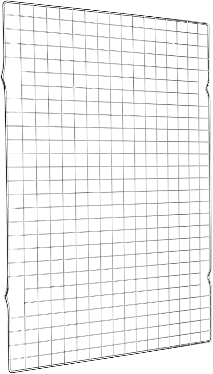 Cooling Rack for Cooking and Baking, 16" x 10" Wire Rack, Silver | Thick Wire Rack, Oven & Dishwasher Safe, for Roasting, Grilling, Drying, Fits Half Sheet Pan