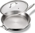 DELARLO Tri-Ply Stainless Steel Pan,18/10, 14.2" | Nontoxic Durable Oven Safe 800℉ All Cooktops Compatible Fast Even Heat PFOA Free Large Frying Pan Nontoxic Cookware