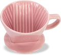 Pour Over Ceramic, Coffee Dripper Ceramic Coffee Maker,Pink | 3 Holes Flat Bottom, Porcelain Slow Filter Cone for Travel, Camping, Office, Home, Coffee Maker Brew