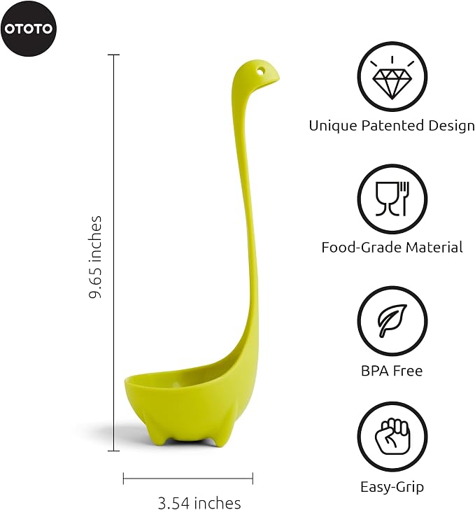 OTOTO The Original Nessie Ladle - Soup Ladle, Cute Gifts, Funny Kitchen Gadgets, Loch Ness design, Cooking Gifts for Mom - Cute and Practical Kitchen Utensils - Unique Gifts for Women, Mothers Day