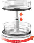 Lazy Susan Medicine Bottle Organizer for Cabinet 2 Tier Clear | 11 Inch Large Turntable for Bathroom Countertop and Pantry