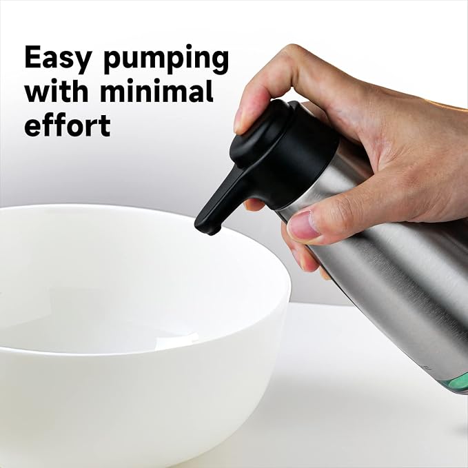 AIKE 15oz Liquid Soap Dispenser for Dish and Hand Soap Stainless Finish | Easy Push Durable Pump, No-Slip Base with Clear Liquid Window, Easy Refill Wide Opening, for Kitchen Sink and Bathroom